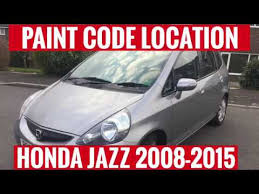 where is the paint code location on a honda jazz 2008 2015 find it fast