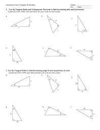 Tangent ratios are the ratio of the side opposite. Geometry Tangent Ratio Worksheet