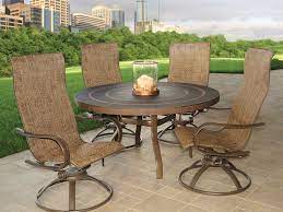 Our outdoor patio furniture collections reflect a variety of styles including deep seating, dining and café. Homecrest Holly Hill Sling Aluminum Dining Set Hcholds