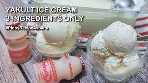 Yakult Ice Cream Recipe 3 Ingredients Yakult Ice Cream No Ice Cream Maker Youtube Ice Cream Recipes Ice Cream Cream