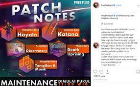 Eventually, players are forced into a shrinking play zone to engage each other in a tactical and diverse environment. Rilis Karakter Hayato Map Baru Dan Senjata Katana Free Fire Hari Ini Maintenance Spesial Net