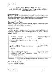 Saat pasar sudah berhasil dibagi dalam kelompok tertentu, maka sasaran produk yang. Doc Segmentasi Pasar Nailur Robich Academia Edu