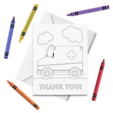 You could also print the image by clicking the print button above the image. Printable Thank You First Responder Coloring Cards 3 Thank You Note Cards For Kids Ambulance Fire Truck Police Car Diy Print Color Thank You Note Cards Diy Prints Printable Thank