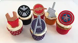 Maybe you would like to learn more about one of these? Set Of 6 Mixed Marvel Cake Toppers Avengers Logo Marvel Shield Flash Captain America Thors Hammer And Ironman Mask Amazon Com Grocery Gourmet Food