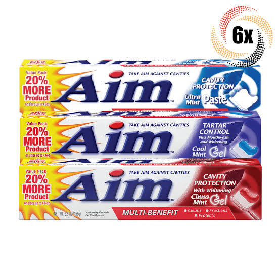 6x Packs AIM Multi Benefit Variety Mint Gel Toothpaste | 5.5oz | Mix &  Match! | eBay