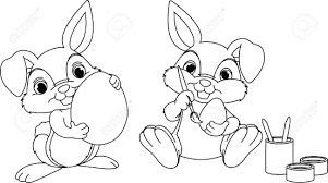 paques peinture lapin coloriage oeufs clip art libres de droits vecteurs et illustration image 12976436 extraterrestres