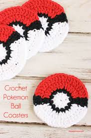 Crochet Pokeball Coaster Pattern Pokemon Crochet Pattern Pokeball Crochet Pattern Crochet Pokemon