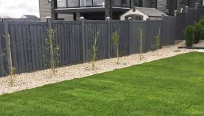 Black Oak Vinyl Wood Fencing Wooden Fence Fence Design Wood Fence