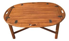 Buy second hand ethan allen adler oval coffee table in fair condition with 90% off on kaiyo. Vintage Ethan Allen Butler S Tray Coffee Table Chairish