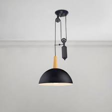8% coupon applied at checkout. Vintage Industrial Pulley Pendant Light Wood 1 Light Suspension Light In Black For Kitchen Takeluckhome Com