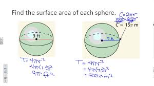Π = pi = 3.14159265. Surface Area And Volume Of A Sphere Youtube