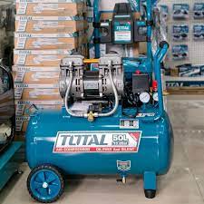 TOTAL TOOLS 50 LTR AIR COMPRESSOR TCS1120508 Voltage:220-240V~50Hz Input  power:1200W （1.6HP） Tank:50L(13.2Gal) Oil free system Noise: 75db Copper  wire motor No-load speed:2850rpm Operation pressure:max.8bar For details :  8075 941 361