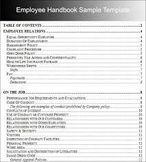 Employee Handbook Examples Employee Handbook Template Employee Handbook Free Word Document