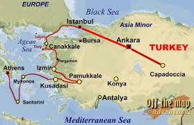 Most of turkey is part of the asian continent, but a relatively small area (bordering greece and bulgaria) is part of the european land mass. Map Of Turkey And Greece Map Of Europe Turkey And Greece Map