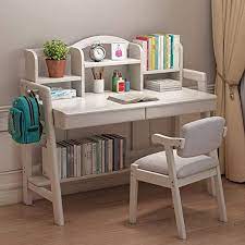 Check out the best study desk/computer table and study chair deals in singapore at courts. Lchao Furniture Student Study Desk Child Rsquo S Wood Desk With Bookshelf Great Gift For Girls And Boys Bookshelf Desk Desk For Girls Room Desk And Chair Set