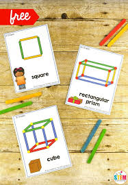 Cut out the cross shape with a pair of scissors. Building Shapes Stem Cards The Stem Laboratory