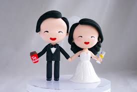 Wedding Topper Asian Bride White Groom