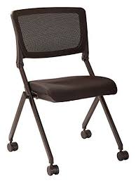 Office Star Breathable Flexible Mesh Back Armless Folding Nesting Chair With Padded Fabric Seat And Casters 2 Pack Black Nest Chair Fabric Seat Chair