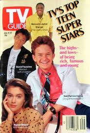 Alyssa and david had their first concert and we just loved it. Neil Patrick Harris Alyssa Milano Malcolm Jamal Warner And David Faustino On The Cover Of Tv Guide 1990 Oldschoolcool