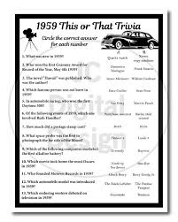 Finally, we have a quiz to test yourself . 1959 Birthday Trivia Game 1959 Birthday Parties Games Etsy Trivia Birthday Party Games Trivia Games