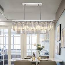 Modern Rectangle Chandelier Light Luxury Crystal Chrome Chandeliers Indoor Lighting Kitchen Island Led Hanging Lamps Fixture Chandeliers Aliexpress Candle chandeliers are designed to resemble candles, while cage chandeliers feature a light source.