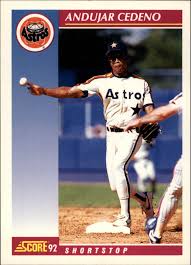 Andujar cedeno, a former shortstop for the houston astros, died on oct. 1992 Score Baseball Card 599 Andujar Cedeno Ebay