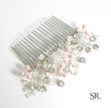 Haarschmuck Kopfputz Haarkamm Strass Braut Hochzeit Weiss Rosa Perle Rose Rose Tropfen Glitzer Edel Ein Designer Haar Accessoires Haarschmuck Haarzubehor