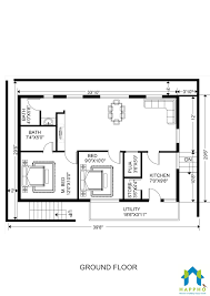 House plans by this designer modern house plans 2 bedroom house plans best selling house plans. House Floor Plan For 30x40 Feet Plot 2 Bhk 1200 Sq Ft Plan 027 Happho