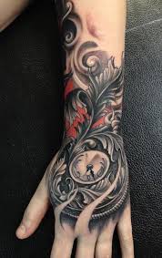 60 Eye Catching Tattoos On Hand Cuded Hand Tattoos For Guys Watch Tattoos Watch Tattoo Design
