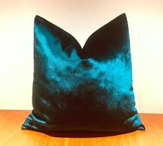 Peacock Blue Velvet Throw Pillows Blue Pillows Velvet Pillow Etsy In 2020 Blue Throw Pillows Blue Velvet Fabric Designer Fabric Pillows