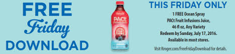 Free Friday Download Ocean Spray Pact Fruit Infusions Juice 46 Oz Kroger Krazy