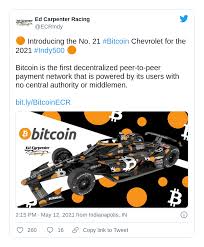 The indy500 bitcoin car with jack mallers & ed carpenter. Bitcoin Btc Car To Race At Indianapolis 500