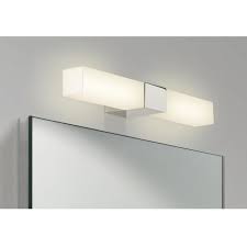 Led over mirror front light wall toilet bathroom cabinet vanity makeup. Square Opal Glass Over Bathroom Mirror Light Ip44 And Double Insulated