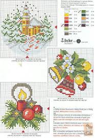 Meist wird im gezählten kreuzstich gestickt und die symbole sind auf papier aufgedruckt. Borduurpatroon Kerst Kaars Kerstbel Kerk Weihnachten Kreuzstich Weihnachtsstickerei Sticken Kreuzstich