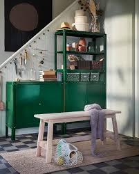 Kolbjorn Regal Mit Schrank Grun Ikea Osterreich Ikea Shelving Unit Kitchen Shelving Units Shelving