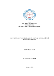 tc erciyes üniversitesi tıp fakültesi göz hastalıkları anabilim dalı suni