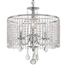 Home Decorators Collection Calisitti 3 Light Polished Chrome Chandelier With K9 Crystal Dangles Hd 1145 I The Home Depot
