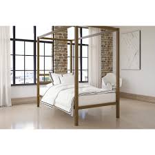 It has a modern look which adds extra décor in your bedroom. Dhp Gold Metal Modern Canopy Bed Overstock 16604217