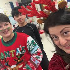 Madame Kiki Pecheux's French classes at Chestnut Ridge and Bunker Hill  Middle Schools recently celebrated the winter holidays with an authentic  Fête d'Hiver. The students learned about how the French celebrate Noël