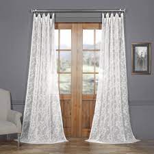 See more ideas about curtains, sheer natural linen sheer curtains, 100% flax linen. Exclusive Fabrics Furnishings Paris Scroll Solid Rod Pocket Sheer Curtain 50 In W X 96 In L Shch 11745 96 The Home Depot