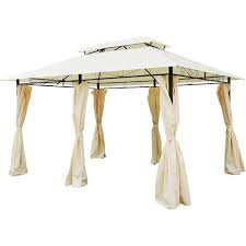 Wow, i can't believe i ever shopped for gazebo curtain elsewhere, cj Tuin En Terras Charles Bentley 3m X 4m Steel Art Beige Gazebo With Side Curtains Marquee Tent Luxclusif Com