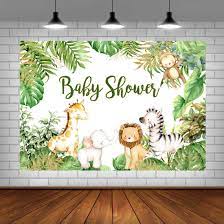 Safari Animals Baby Shower Photogarphy Backdrop Jungle Baby Shower Background Safari Baby Shower Party Banner Decorations For Boy Photo Studio Props 5x3ft Buy Online In Andorra At Andorra Desertcart Com Productid 181624306