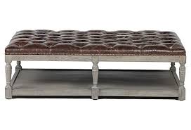 Thomas Tufted Leather Ottoman Tufted Leather Ottoman Leather Ottoman Coffee Table Leather Cocktail Ottoman