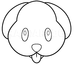 How To Draw The Dog Face Emoji Step By Step Drawing Guide By Dawn Dragoart Com Draw two spots for eyes and two arches above the eyes for the eyebrows. how to draw the dog face emoji step by