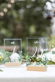 Greenery Acrylic Table Numbers 1 20 With Wood Bases Ling S Moment Wedding Table Numbers Wedding Centerpieces Wedding Table