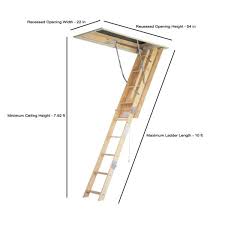 Check spelling or type a new query. Werner 8 Ft 10 Ft 22 5 In X 54 In Universal Fit Wood Attic Ladder With 250 Lb Maximum Load Capacity Wu2210 The Home Depot