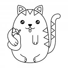 Dibujos Para Colorear De Gatos Kawaii