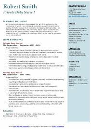 Private Duty Nurse Resume Samples Qwikresume