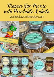 Submitting labels as a printable in a pdf template for download on our blog is also a plus. Mason Jar Picnic Yesterday On Tuesday