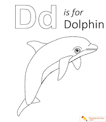Dolphin coloring page for children 3 years old. D Is For Dolphin Coloring Page Free D Is For Dolphin Coloring Page